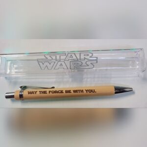 New Star Wars pen set laser engraved "May the force be with you" clear case wood